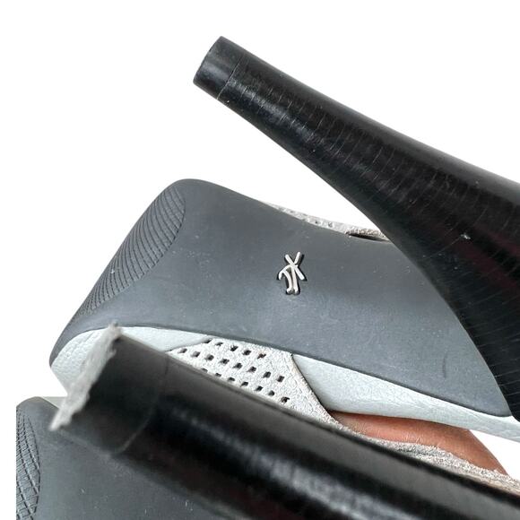 Kenneth Cole New York Perforated Leather Slingback Heels in Gray Women's Sz 7.5M - Picture 11 of 16